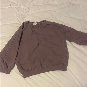 Zara Taupe Crewneck Top